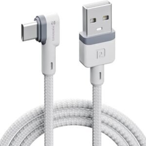 Portronics USB Type C Cable 3 A 1.2 m Konnect L POR-1403  (Compatible with All Phones With Type C port, White, One Cable)