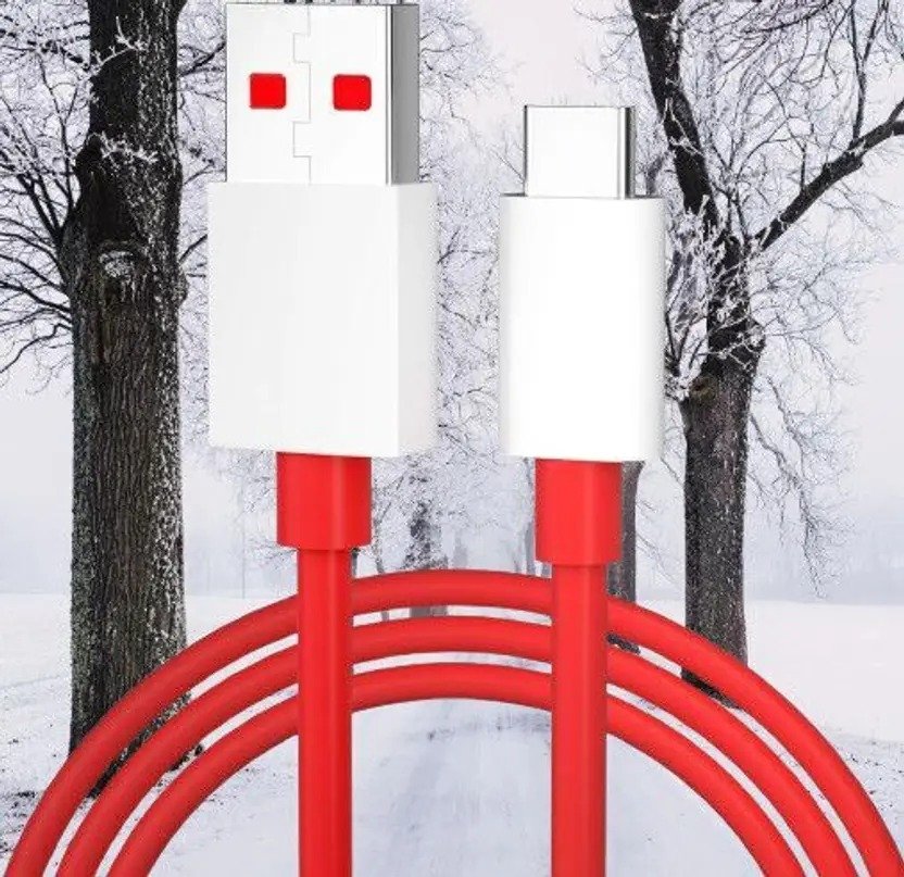 USB Type C Cable 1 m New Safe Charging Original Type C Data Cable (Compatible with All Type C Ports, Red, White, One Cable)