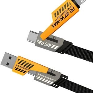 USB Type C Cable 1 m G1 / 4 IN-1-CAN 1M (Compatible with Universal 4-in-1 Cable Lightning & Type-C iPhone, MacBook, Android Device, Black, One Cable)