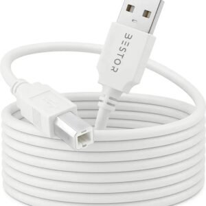 USB Cable 1.5 m High-Speed USB Type-A to Type-B Printer Cable for Printers & Scanners  (Compatible with Printer, White)