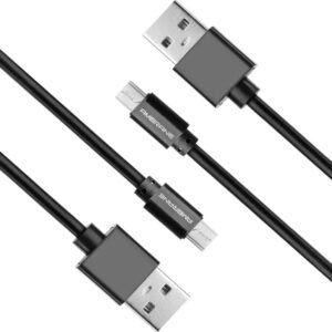 USB Cable 2 A 1 m ACM-1  (Compatible with Android Devices, Black, Pack of: 2)